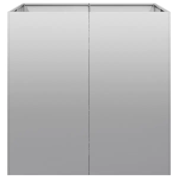 Tsingitud terasest taimekast avatud põhjaga, hõbedane, 80 x 80 x 80 cm – 4
