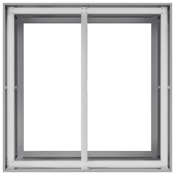 Tsingitud terasest taimekast avatud põhjaga, hõbedane, 80 x 80 x 80 cm – 5