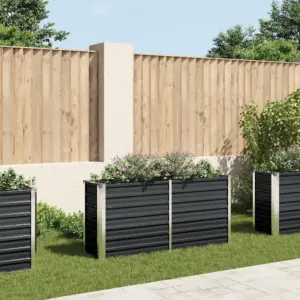 Aia metallist taimelava avatud põhjaga, antratsiithall tsingitud teras, 160 x 40 x 77 cm