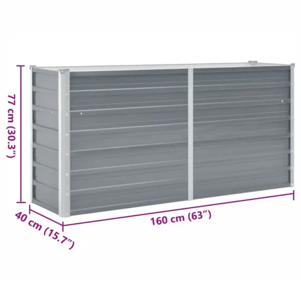 Tsingitud terasest taimelava, hall, 160 x 40 x 77 cm – 7