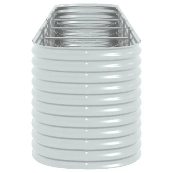 Tsingitud terasest taimelava aeda, 400 x 80 x 81 cm, hõbedane – 6