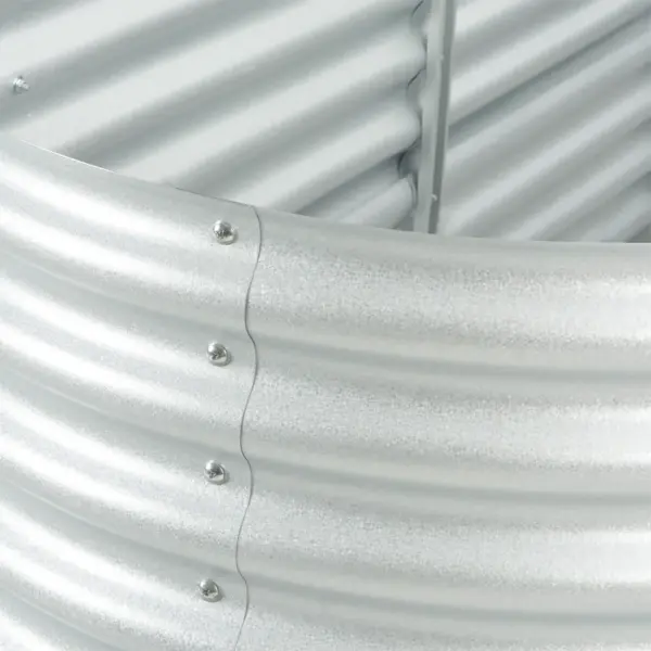 Tsingitud terasest taimelava aeda, 400 x 80 x 81 cm, hõbedane – 9