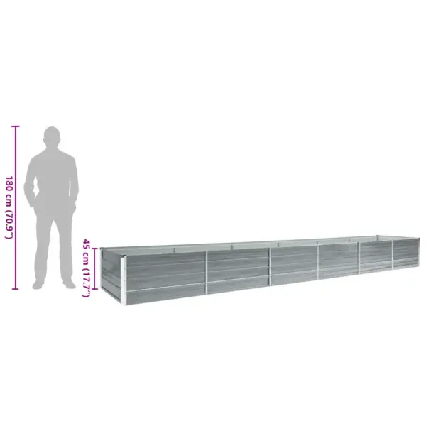 Taimelava tsingitud terasest, hall, 480 x 80 x 45 cm – 9
