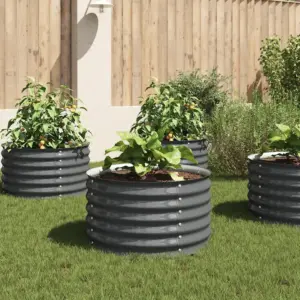 Hall tsingitud terasest taimelava, 80 x 80 x 44 cm