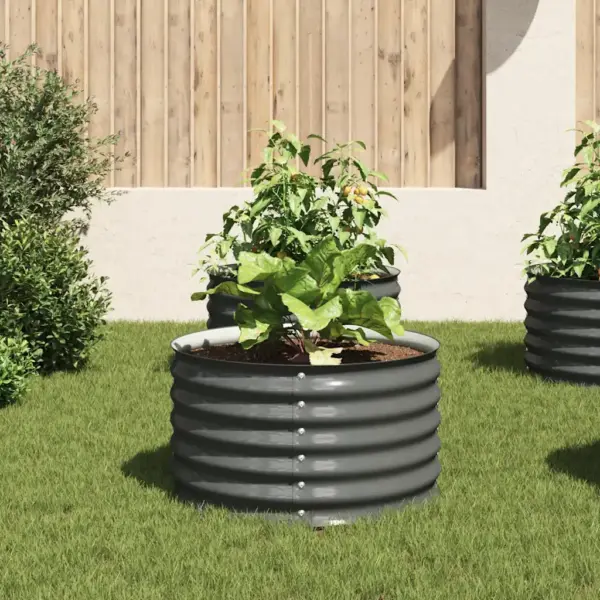 Hall tsingitud terasest taimelava, 80 x 80 x 44 cm – 3