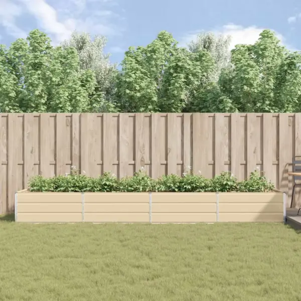 Pikk tsinkterasest taimekast, valge, 385 x 100 x 45 cm – 4