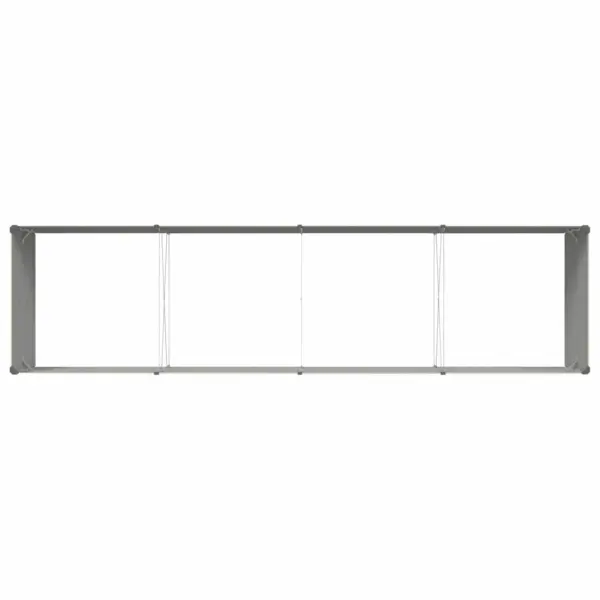 Pikk tsinkterasest taimekast, valge, 385 x 100 x 45 cm – 7