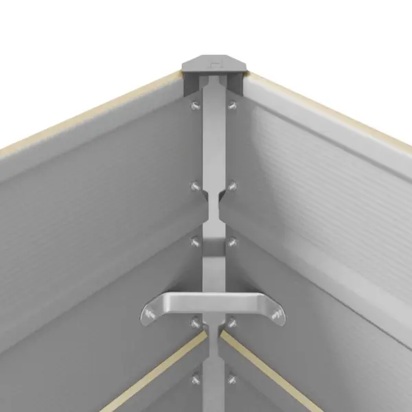 Pikk tsinkterasest taimekast, valge, 385 x 100 x 45 cm – 8