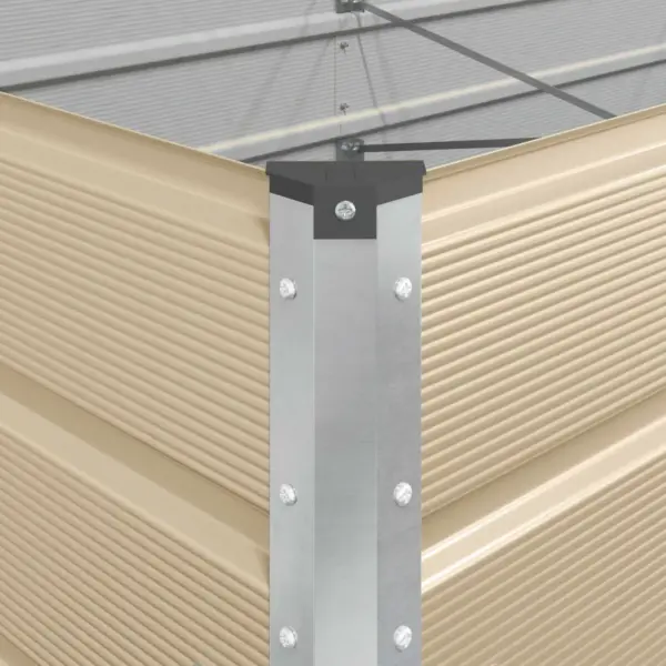 Pikk tsinkterasest taimekast, valge, 385 x 100 x 45 cm – 9