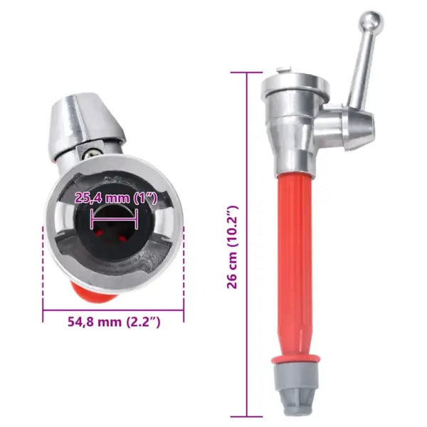 Tuletõrjevooliku otsik D-liitmikuga, 1″ (25 mm), 30 cm, 180° pöördlülitiga – 7