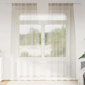 Tüllkardinad, 2 tk, liivakarva, 245 x 140 cm, polüester