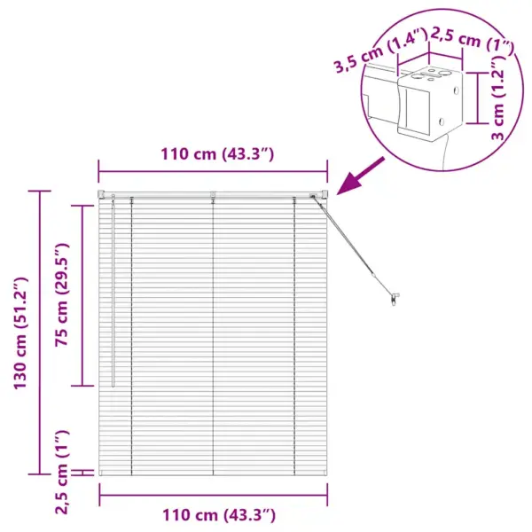 Alumiiniumist Veneetsia ruloo, tumehall, 130 x 110 cm – 13