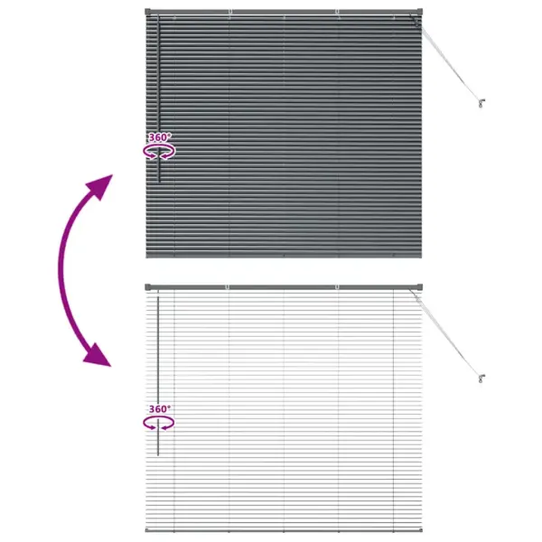 Alumiiniumist Veneetsia ruloo, tumehall, 130 x 145 cm - 11