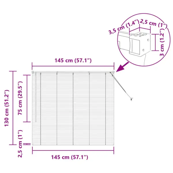 Alumiiniumist Veneetsia ruloo, tumehall, 130 x 145 cm - 13