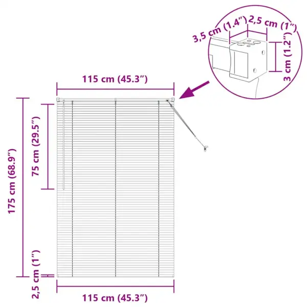 Tumehall alumiiniumist veneetsia ruloo, 175 x 115 cm – 13