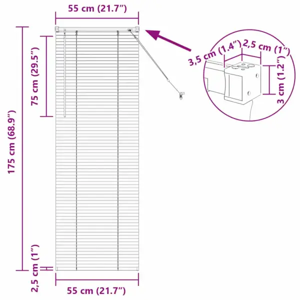 Tumehall alumiiniumist Veneetsia ruloo, 175 x 55 cm – 13