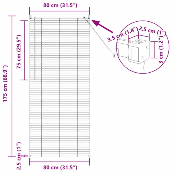 Veneetsia ruloo, tumehall alumiinium, 175 x 80 cm – 13