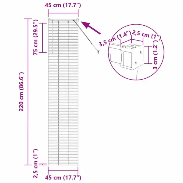 Tumehall alumiiniumist Veneetsia ruloo, 220 x 45 cm – 13