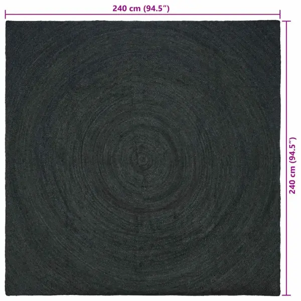 Kandiline tumehall džuutvaip, 240 x 240 cm – 9