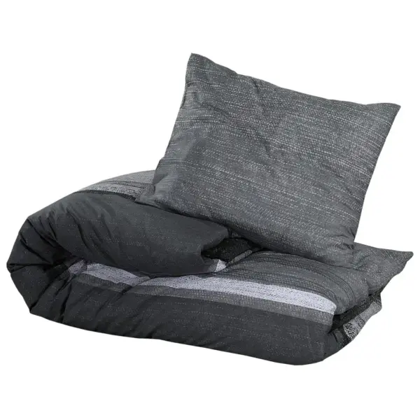 Puuvillane voodipesukomplekt, tumehall, 225 x 220 cm, 2 padjapüüriga – 3