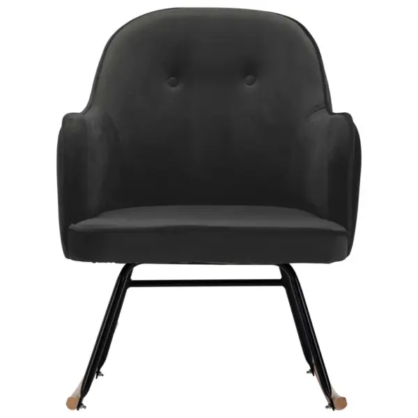 Tumehall sametpolsterdusega kiiktool metallraamiga, pöökpuust jalgadel, 60 x 74 x 84 cm – 3