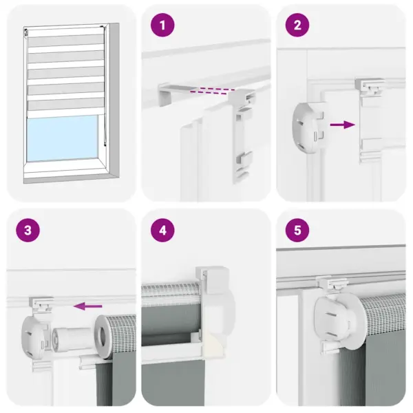 Tumehall sebra ruloo kettmehhanismiga, 145 x 100 cm, polüester – 6