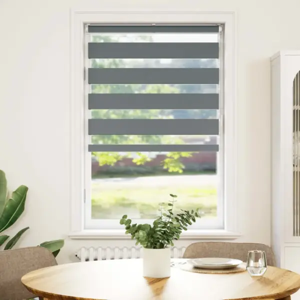 Tumehall triibuline sebra ruloo, 80 x 150 cm, 100% polüester – 2