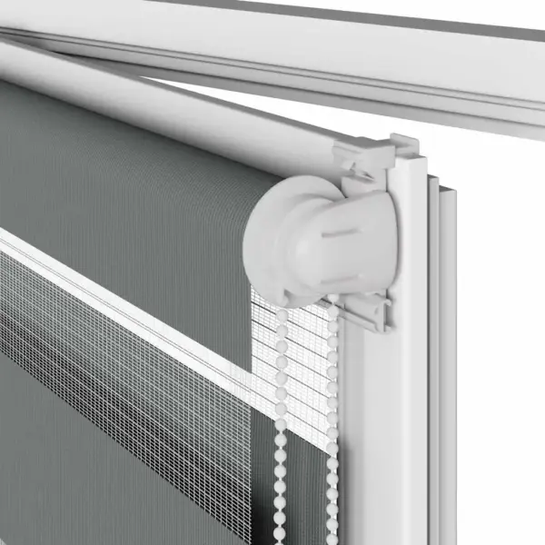 Triibuline sebra ruloo privaatsuseks, tumehall, 85 x 230 cm, 100% polüester – 11