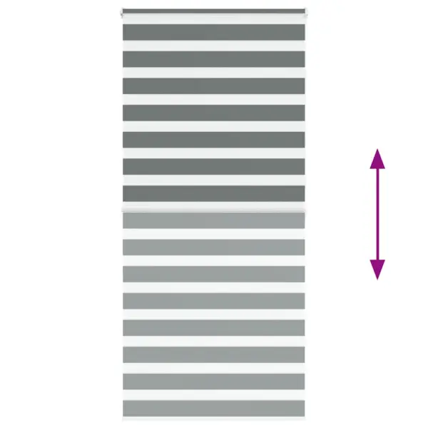 Tumehall sebra ruloo triibulise kangaga, 95 x 200 cm, 100% polüester, alumiiniumsiin – 5