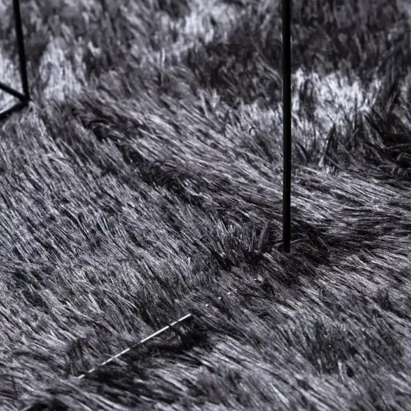 Kõrge narmaga ümmargune Shaggy vaip NAVARRA, tumehall, 200 x 200 cm – 7