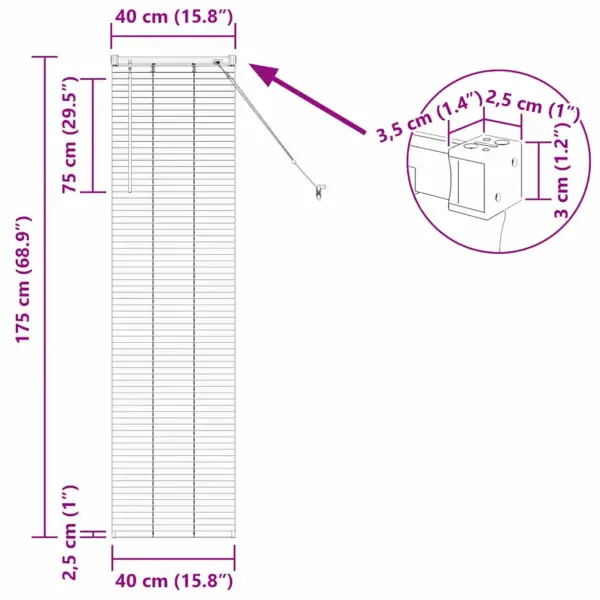 Tumehall alumiiniumist Veneetsia ruloo 175 x 40 cm – 13