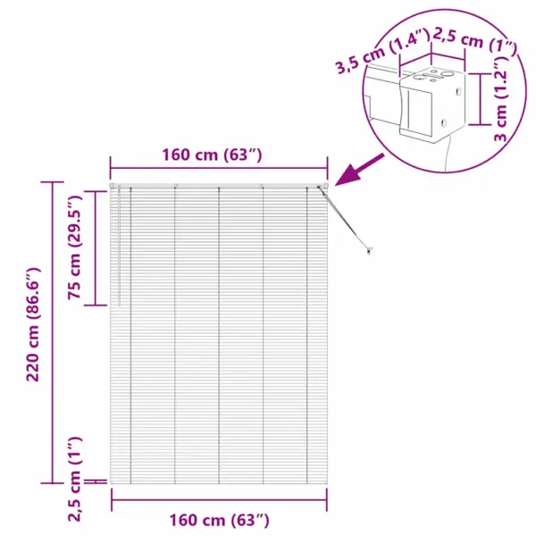 Alumiiniumist tumehall Veneetsia ruloo 220 x 160 cm – 13