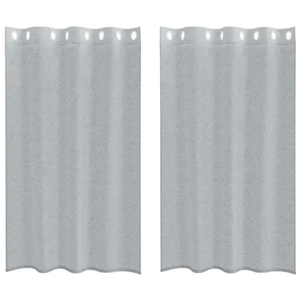 Poolläbipaistev voile kardinakomplekt, 2 tk, tumehall, polüester, 175 x 140 cm – 2