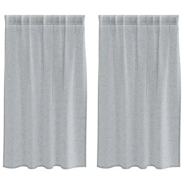 Läbipaistev tumehall voile-kardinakomplekt, 2 tk, 140 x 140 cm, polüester – 2