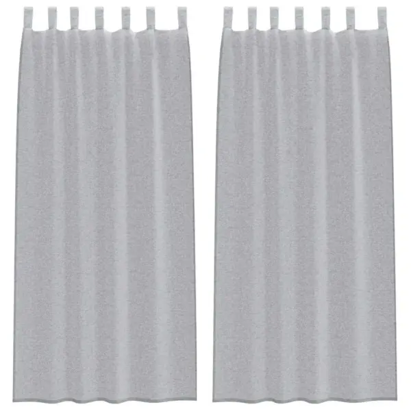 Läbipaistev voile kardinakomplekt, tumehall, 2 tk, 245 x 140 cm, polüester – 2