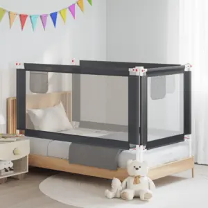 Reguleeritav voodipiire väikelapse voodile, tumehall, 160 x 25 cm