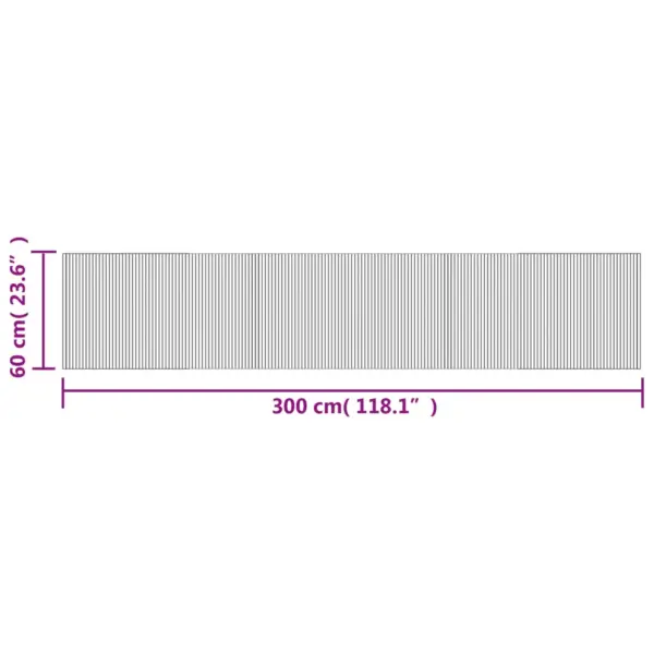 Tumepruun bambusvaip libisemiskindla tagusega, 60 x 300 cm – 8