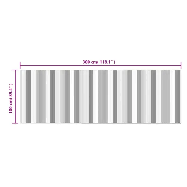 Bambusvaip libisemiskindla tagaküljega, tumepruun, 100 x 300 cm – 8
