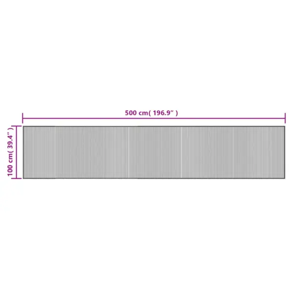 Ristkülikukujuline bambusvaip libisemiskindla alusega, tumepruun, 100 x 500 cm - 8