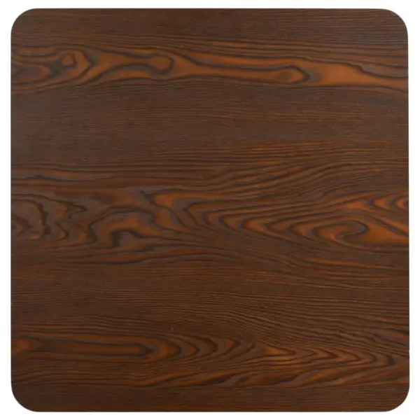 Tumepruun ruudukujuline bistroolaud MDF lauaplaadiga, 50 x 50 x 75 cm – 4