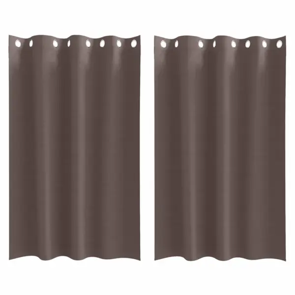 Pimendavad kardinad rõngastega, 2 tk, tumepruun polüester, 175 x 140 cm – 2