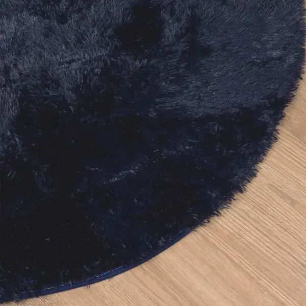 Kõrge narmaga shaggy vaip NAVARRA, ümmargune, tumesinine, 240 x 240 cm – 4