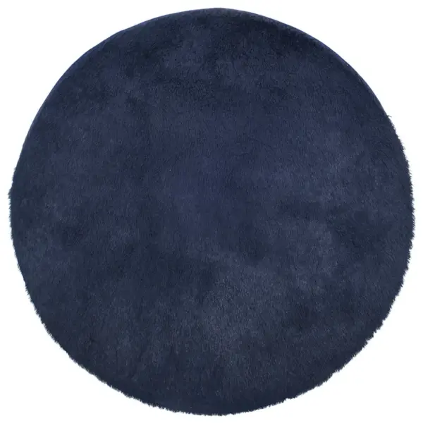 Kõrge karvaga Shaggy vaip NAVARRA, tumesinine, ümar, 120 x 120 cm – 2