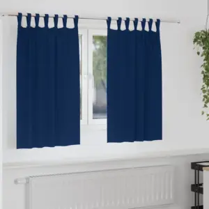 Pimendavad kardinad rõngastega, 2 tk, tumesinine, 140 x 140 cm