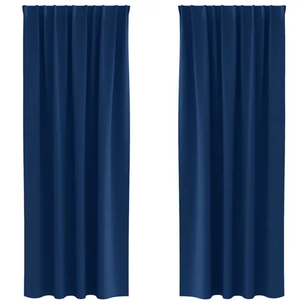 Pimendavad kardinad rõngas- ja konksusüsteemiga, tumesinine, 2 tk, 225 x 140 cm – 2