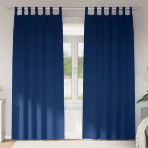 Pimendavad kardinad, tumesinine polüester, 2 tk, 245 x 140 cm