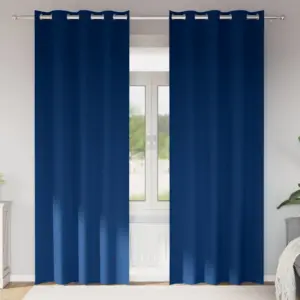 Pimendavad rõngaskardinad, 2 tk, tumesinine polüester, 225 x 140 cm