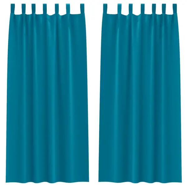 Türkiissinised pimendavad kardinad rõngastega, 2 tk, 245 x 140 cm, polüester – 2