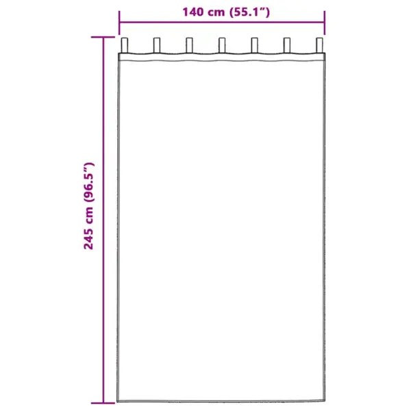 Türkiissinised pimendavad kardinad rõngastega, 2 tk, 245 x 140 cm, polüester – 8