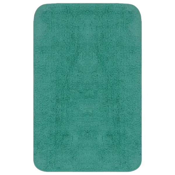 Türkiissinine 2-osaline vannitoamattide komplekt, 100% puuvill, libisemiskindel tagus, vannimatt 63 x 93 cm – 2